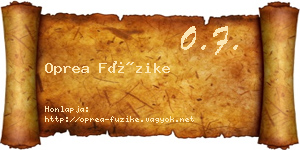 Oprea Füzike névjegykártya